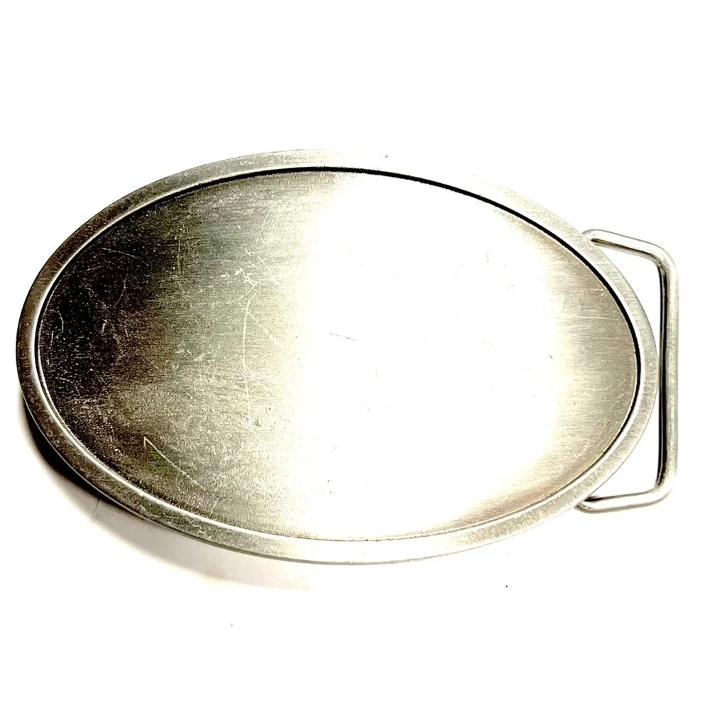 Engraving Blank Customization Stainless Steel Oval Men’s Belt Buckle